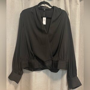 Banana Republic Black Wrap Blouse